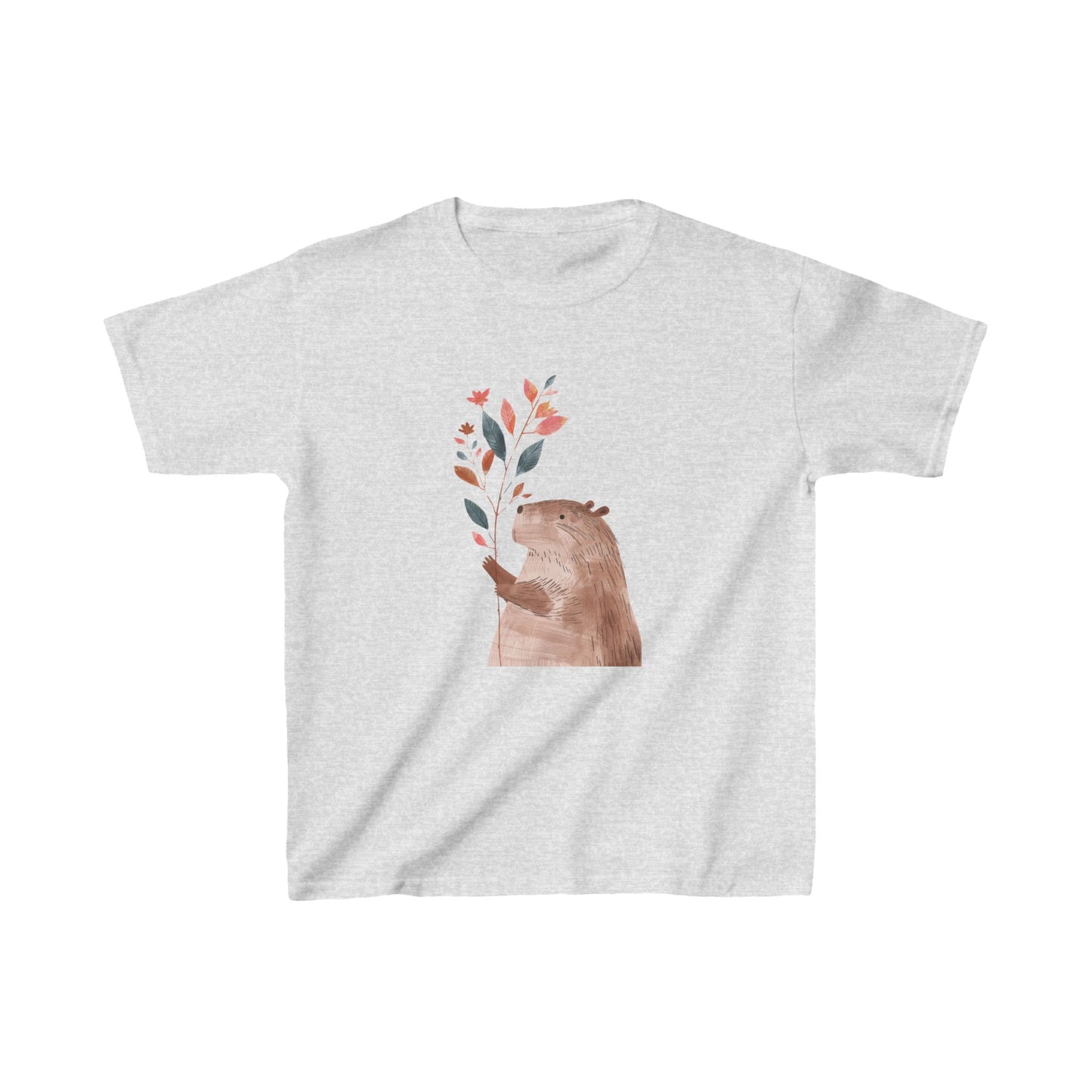 Kids' Capybara Holding Branch T-Shirt – Cute & Comfortable Kids Apparel