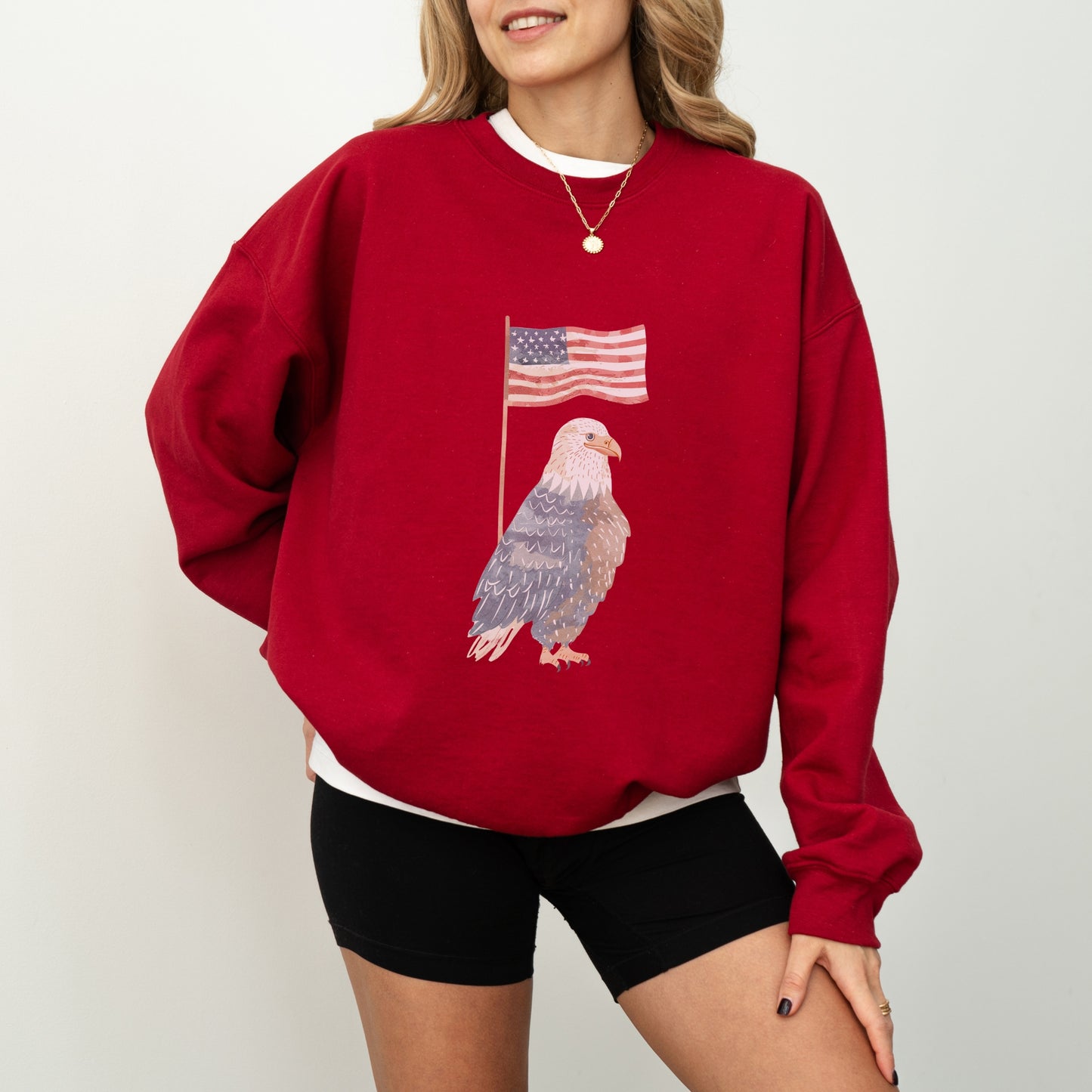 American Eagle Sweatshirt | Patriotic & Whimsical Heavy Blend Crewneck