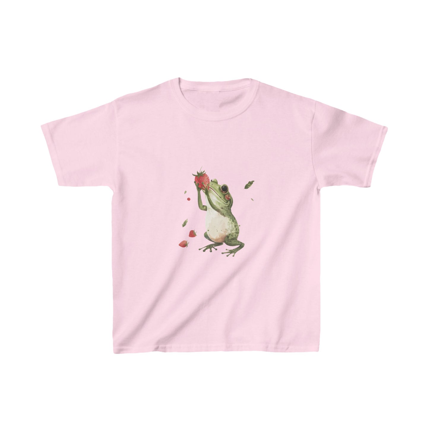 Kids' Frog Eating Strawberry T-Shirt – Cute & Comfortable Kids Apparel