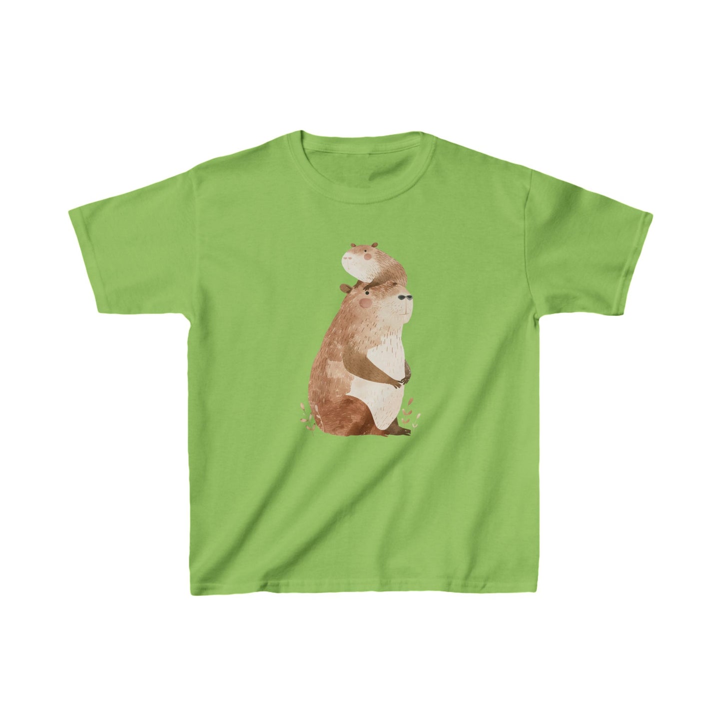 Kids' Capybara with Baby T-Shirt – Cute & Comfortable Design