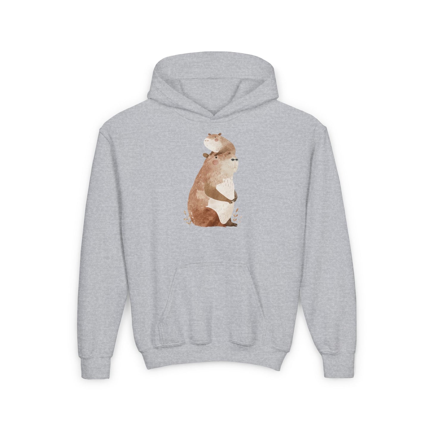 Kids' Capybara with Baby Hoodie – Comfy & Cute Heavy Blend Sweatshirt