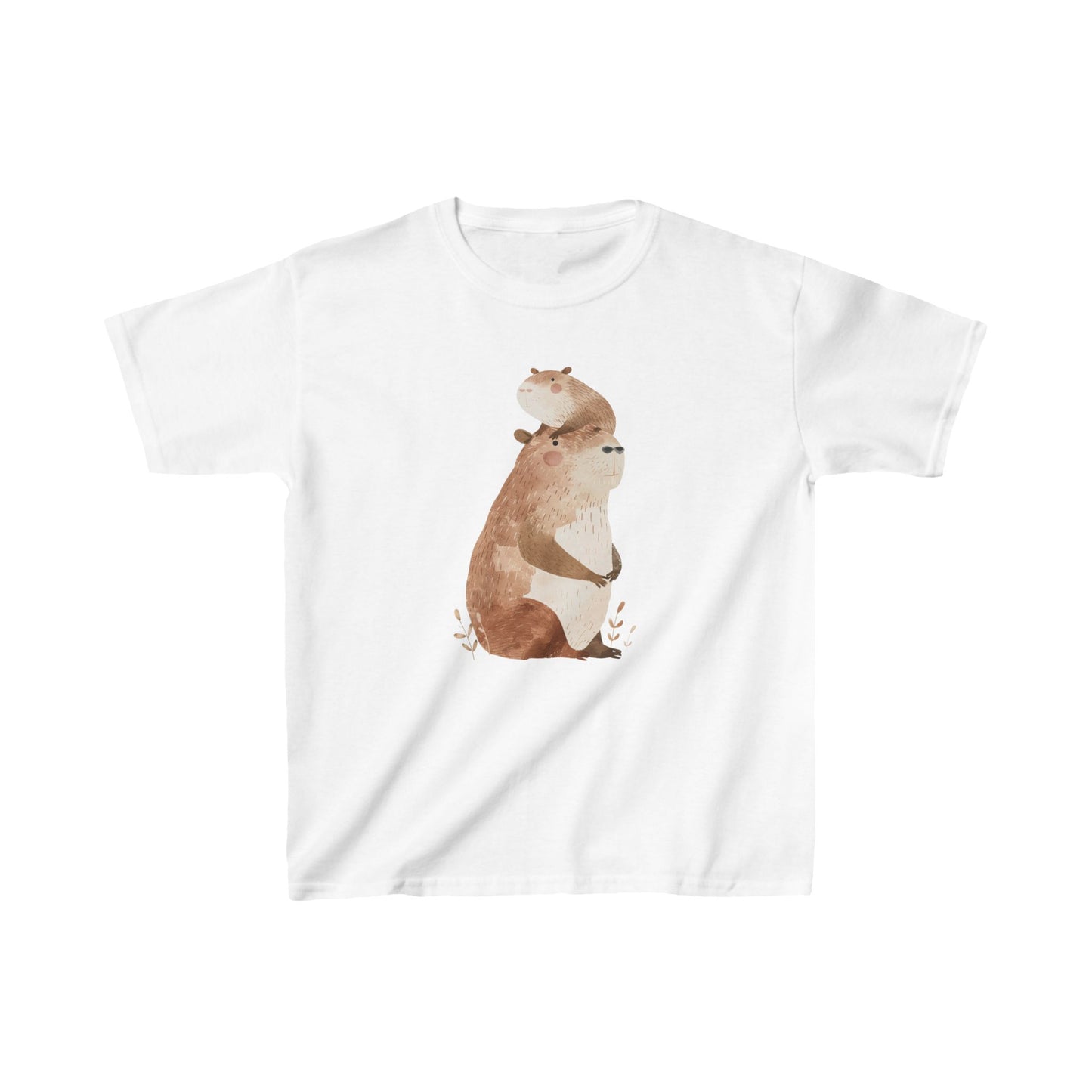 Kids' Capybara with Baby T-Shirt – Cute & Comfortable Design