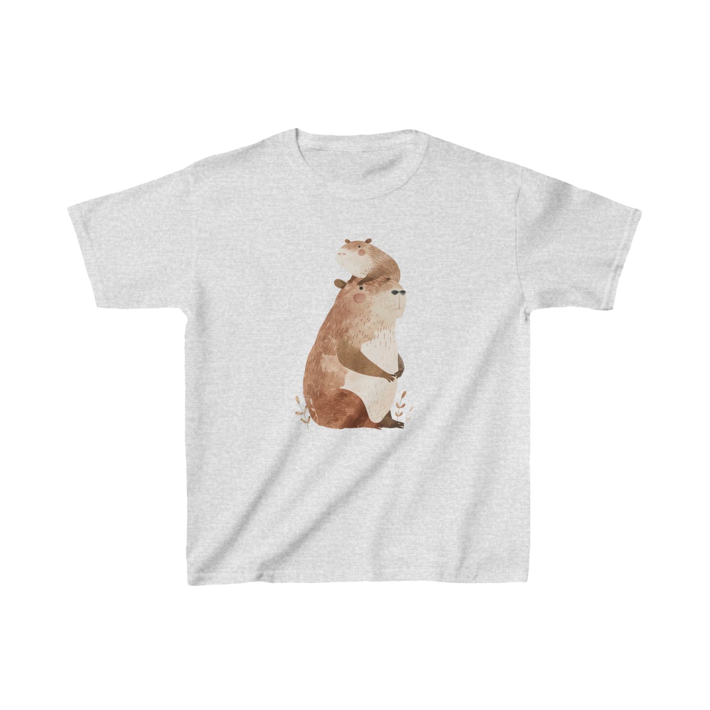 Kids' Capybara with Baby T-Shirt – Cute & Comfortable Design