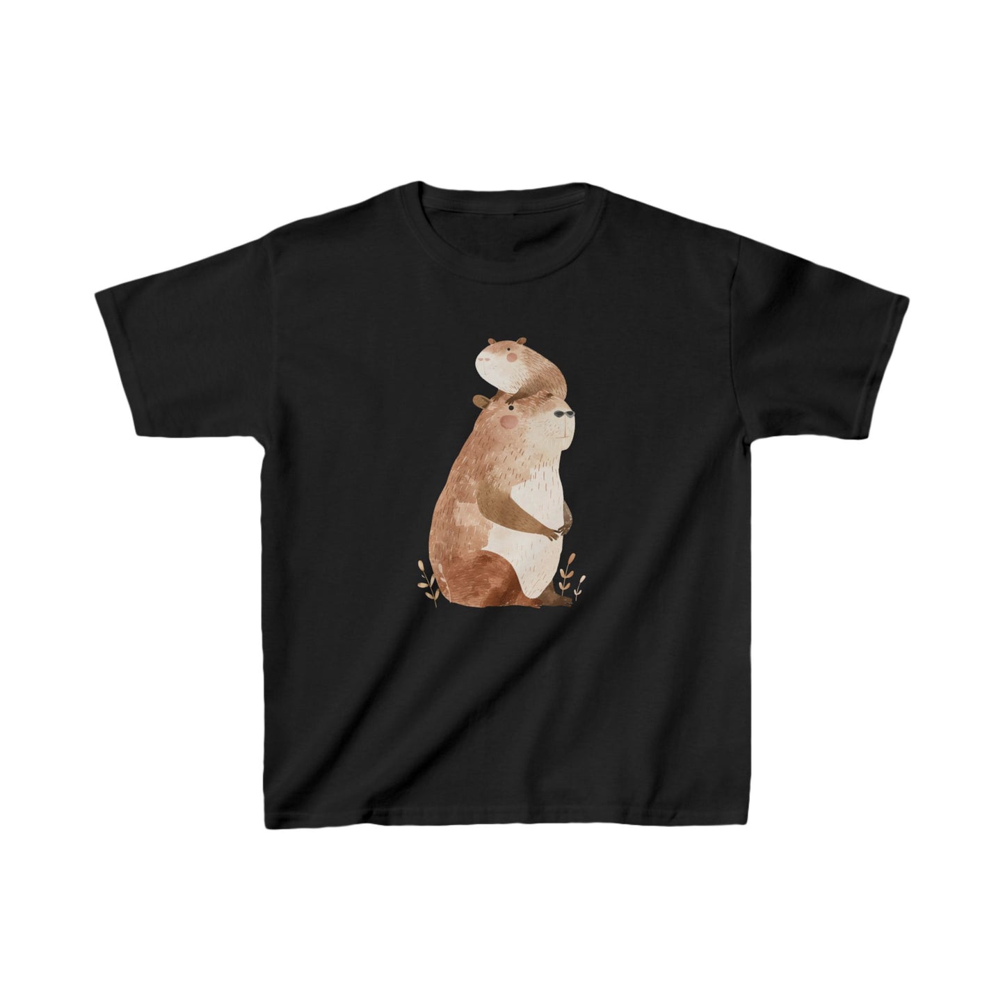 Kids' Capybara with Baby T-Shirt – Cute & Comfortable Design