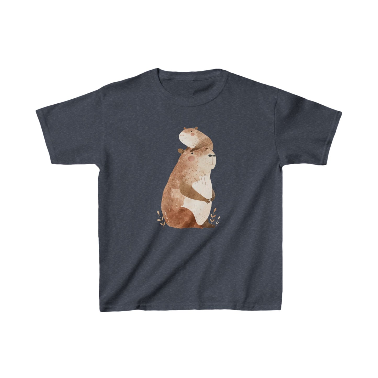 Kids' Capybara with Baby T-Shirt – Cute & Comfortable Design