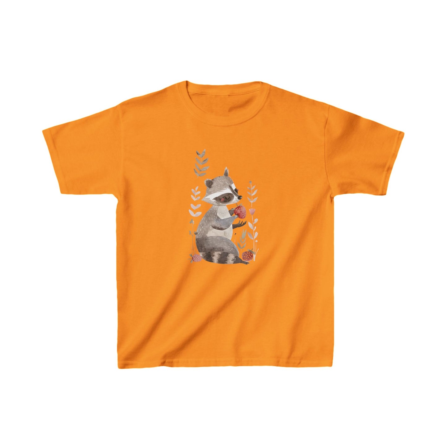 Kids' Raccoon Eating Strawberry T-Shirt – Cute & Comfortable Kids Apparel