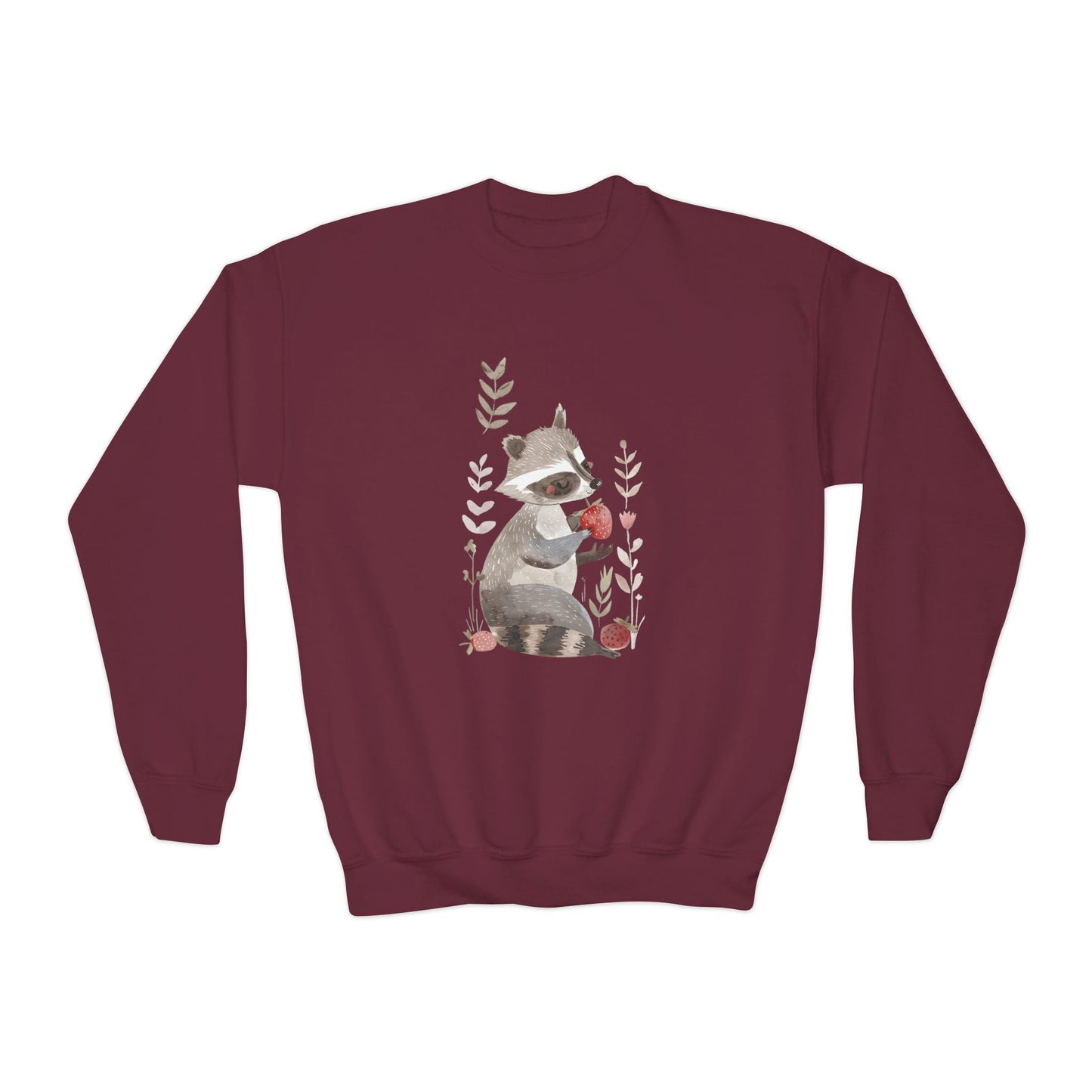 Kids' Raccoon Eating Strawberry Sweatshirt – Cozy & Playful Design