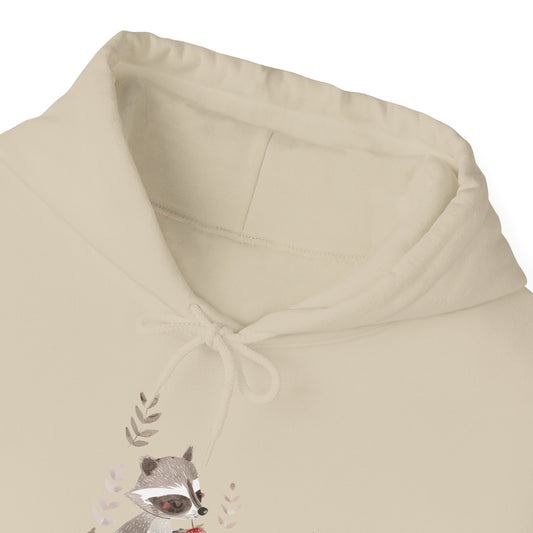 Unisex Raccoon Eating Strawberry Hoodie – Cozy & Stylish Sweatshirt