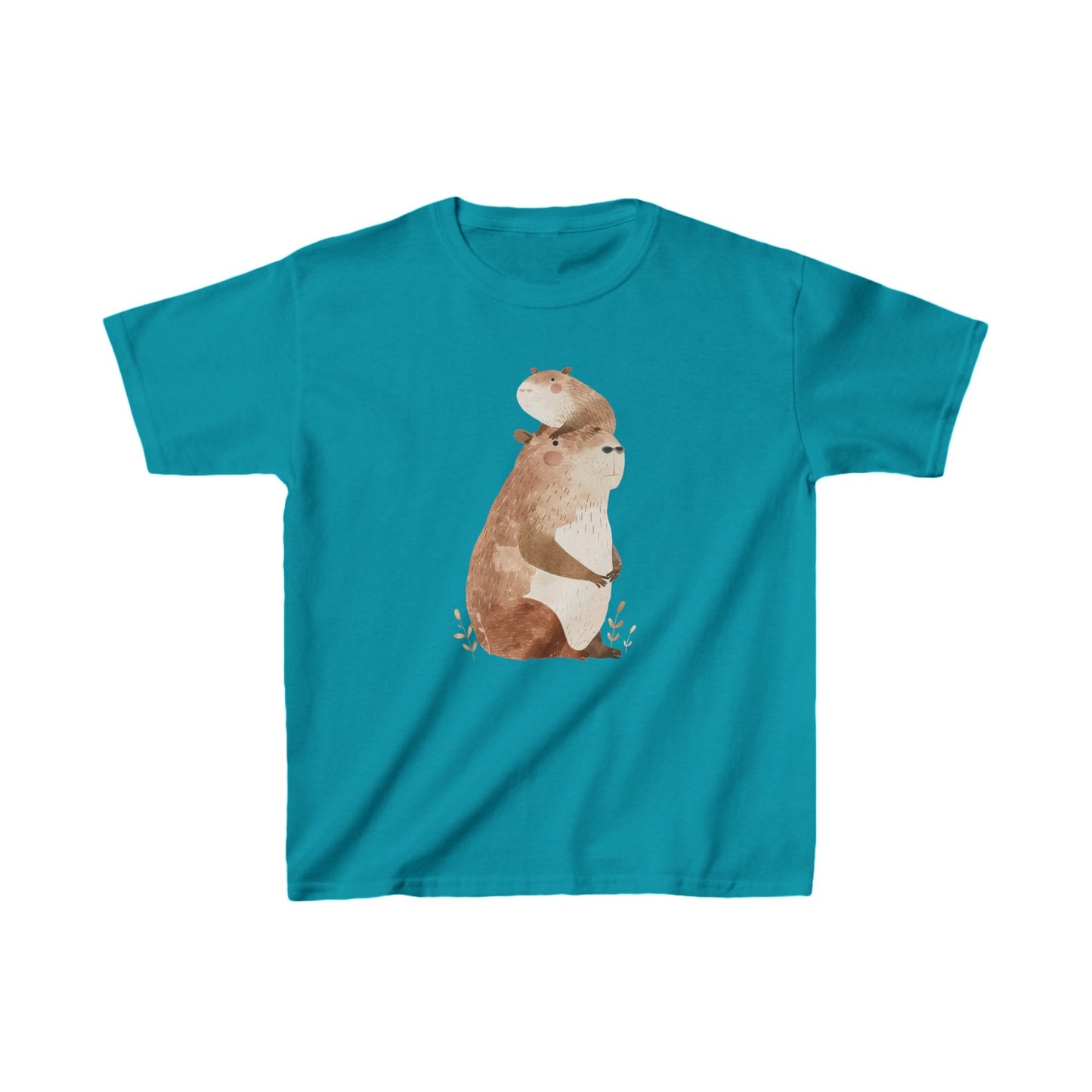 Kids' Capybara with Baby T-Shirt – Cute & Comfortable Design