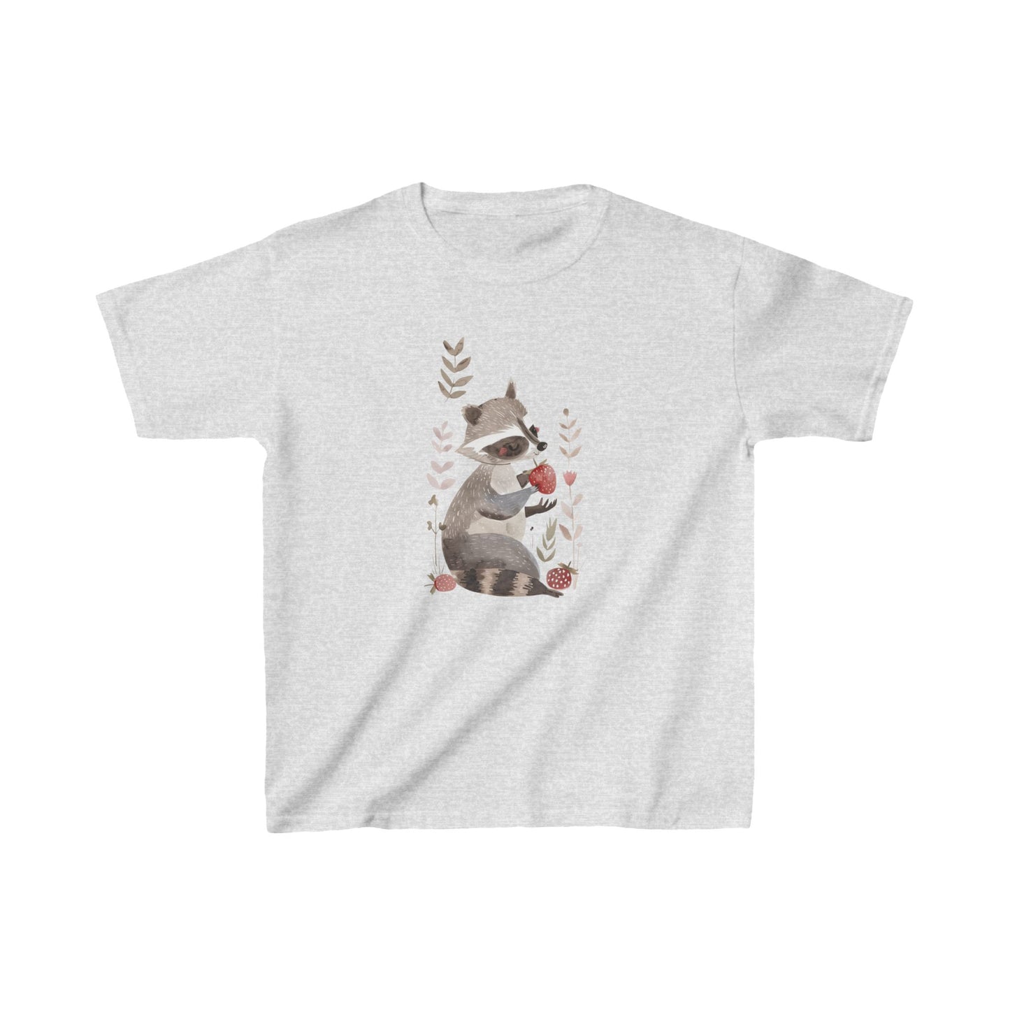 Kids' Raccoon Eating Strawberry T-Shirt – Cute & Comfortable Kids Apparel