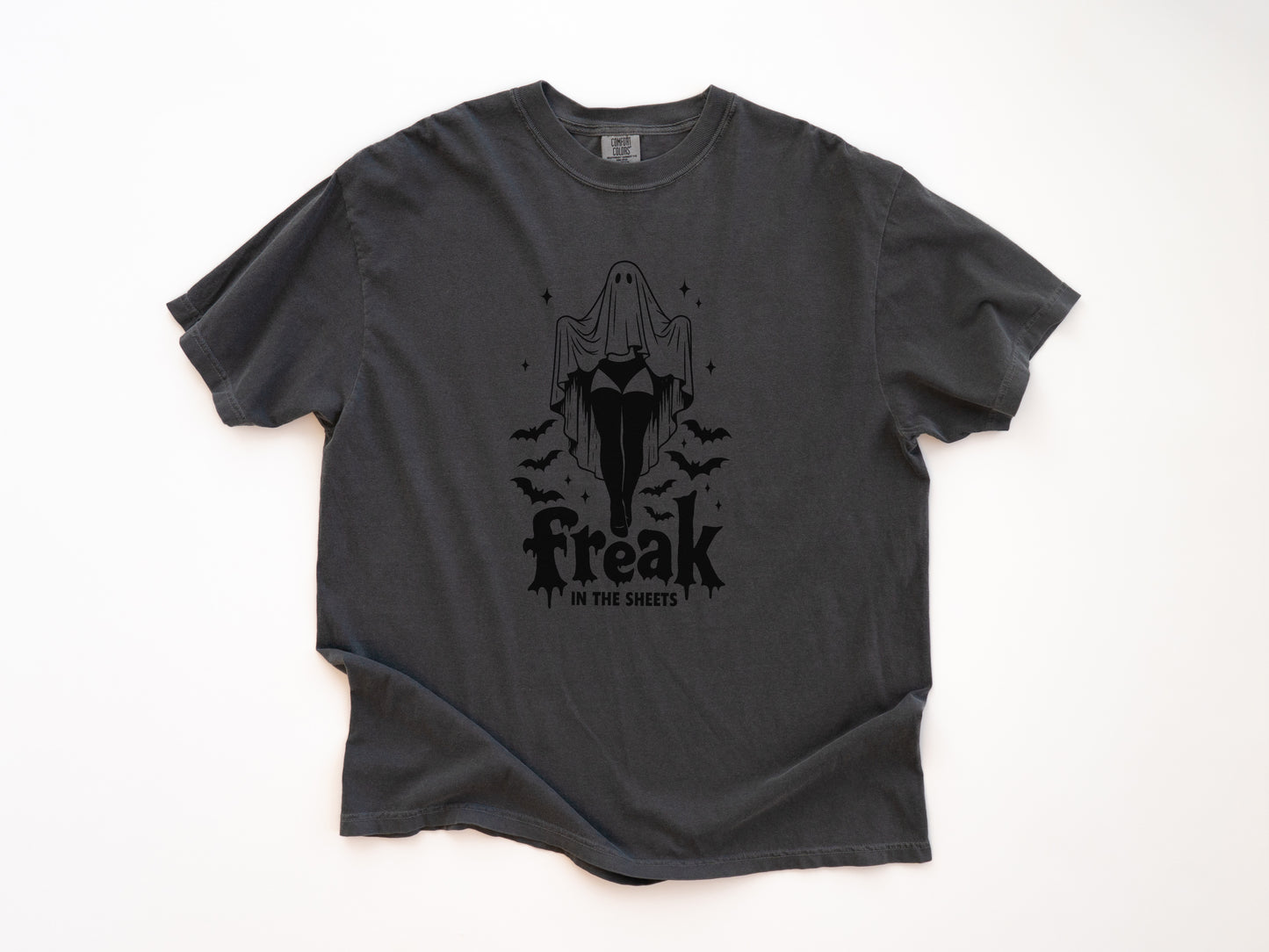 Freak in the Sheets Shirt – Funny Halloween Tee with Sexy Ghost Graphic