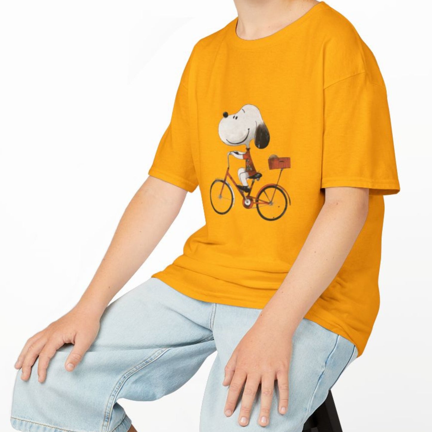 Kids' Snoopy Riding a Bike T-Shirt – Fun & Playful Design