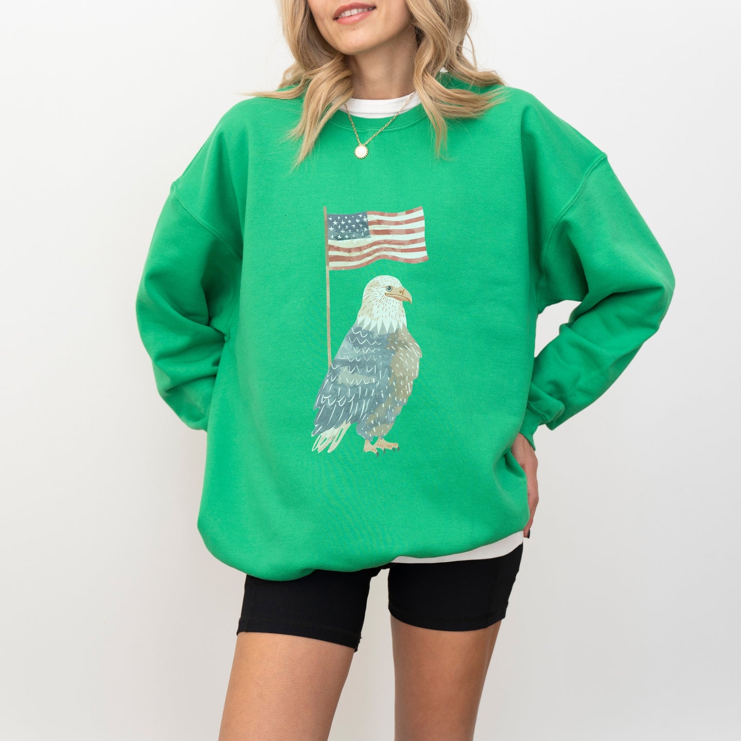 American Eagle Sweatshirt | Patriotic & Whimsical Heavy Blend Crewneck