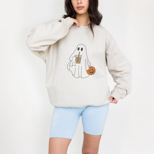 Cute Ghost Coffee Sweatshirt – Halloween Fall Graphic Pullover