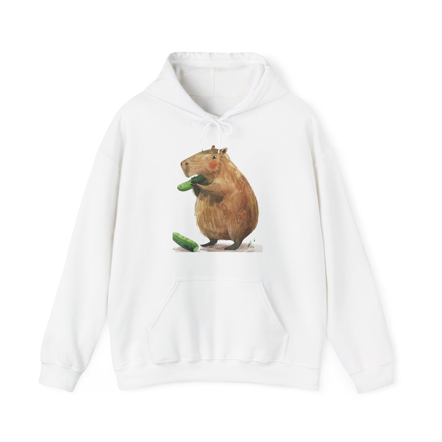 Capybara Eating Cucumber Unisex Hoodie – Cozy & Playful Sweatshirt