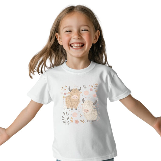 Kids' Two Cows with Flowers T-Shirt – Cute & Fun Kids Apparel