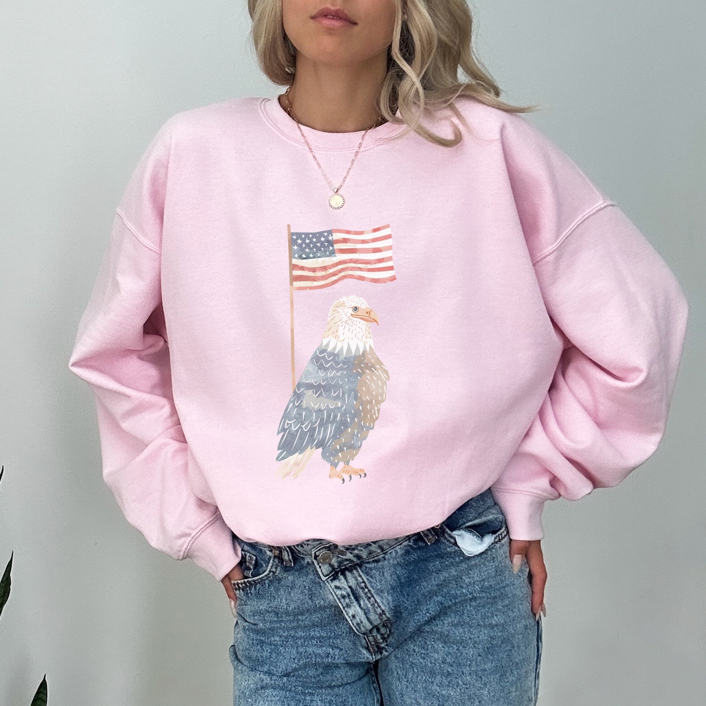 American Eagle Sweatshirt | Patriotic & Whimsical Heavy Blend Crewneck