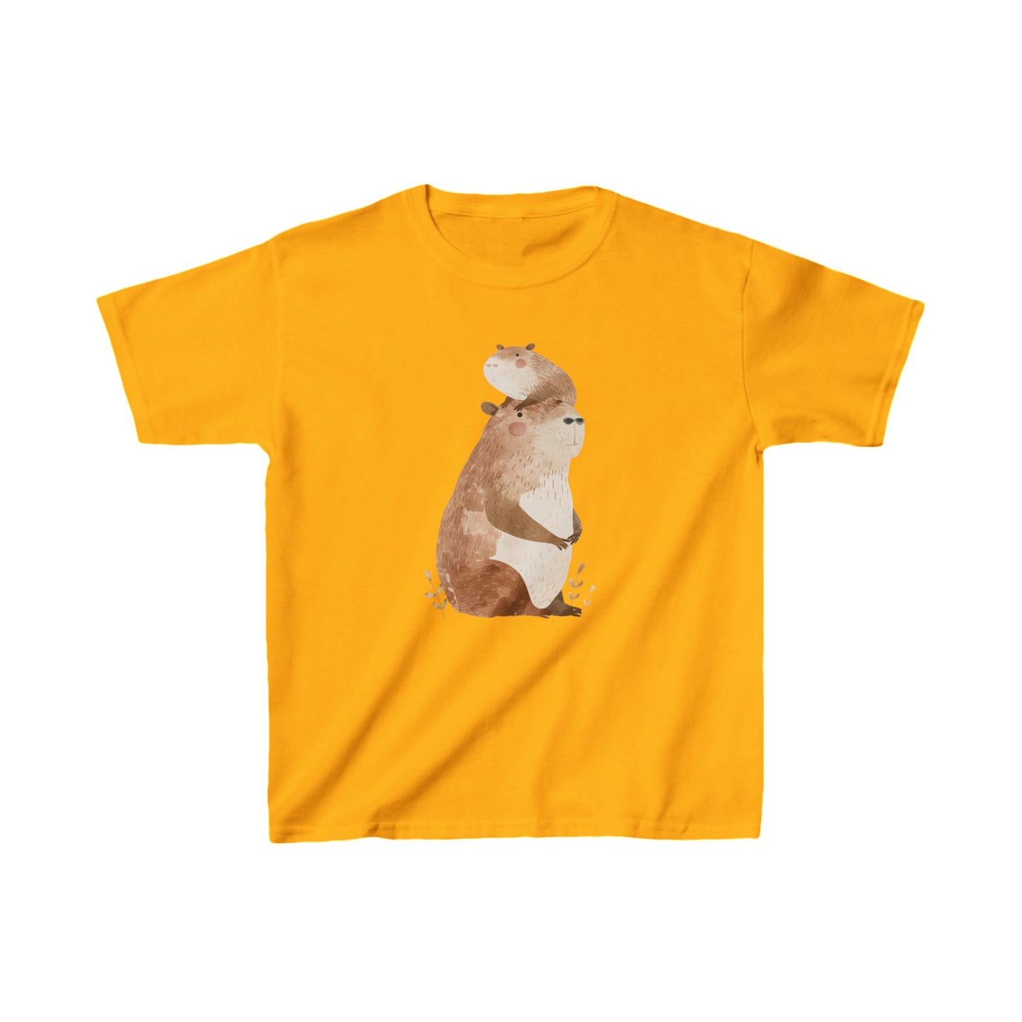 Kids' Capybara with Baby T-Shirt – Cute & Comfortable Design