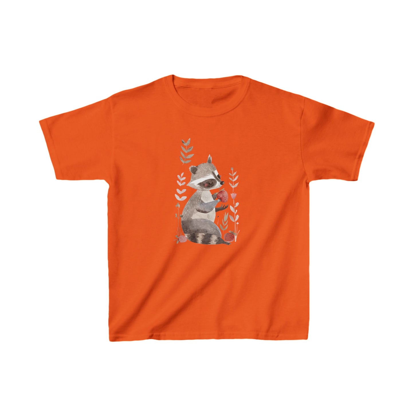 Kids' Raccoon Eating Strawberry T-Shirt – Cute & Comfortable Kids Apparel