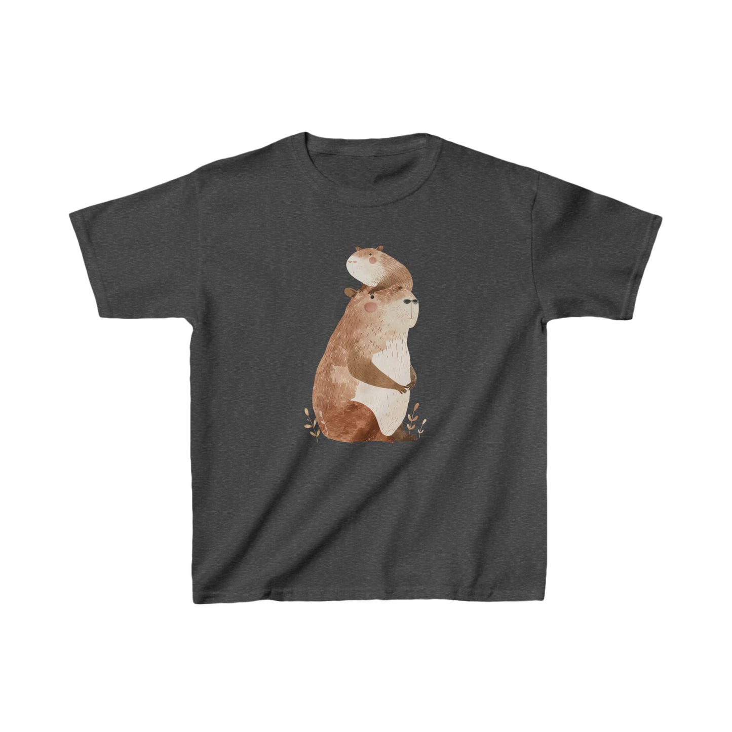 Kids' Capybara with Baby T-Shirt – Cute & Comfortable Design