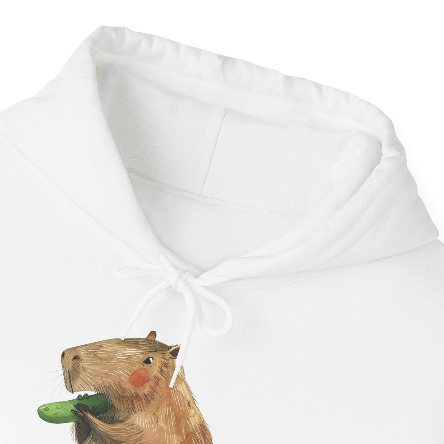 Capybara Eating Cucumber Unisex Hoodie – Cozy & Playful Sweatshirt