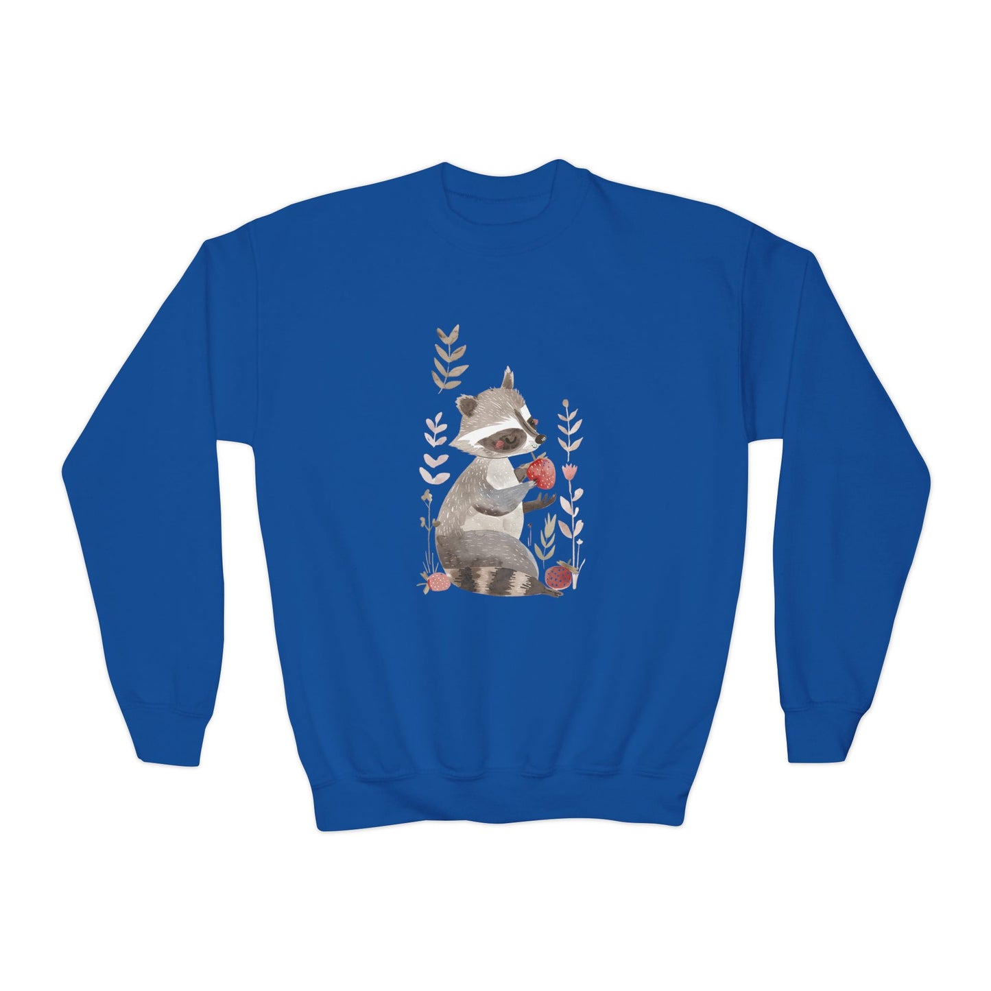 Kids' Raccoon Eating Strawberry Sweatshirt – Cozy & Playful Design