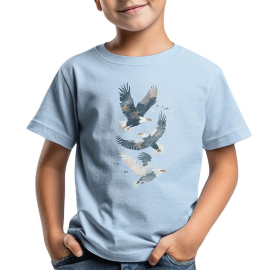 Kids' Eagles in Flight T-Shirt – Bold & Patriotic Design