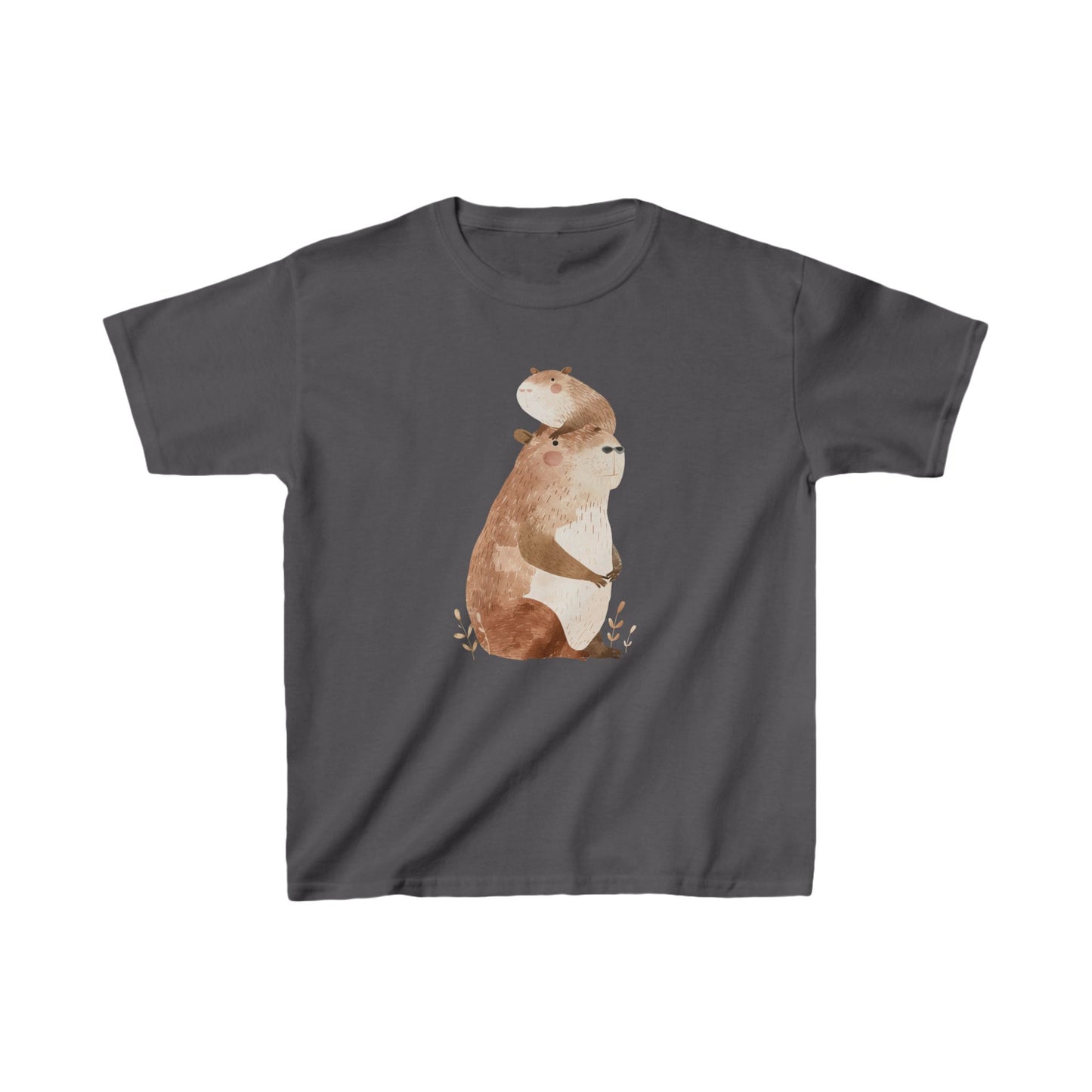 Kids' Capybara with Baby T-Shirt – Cute & Comfortable Design