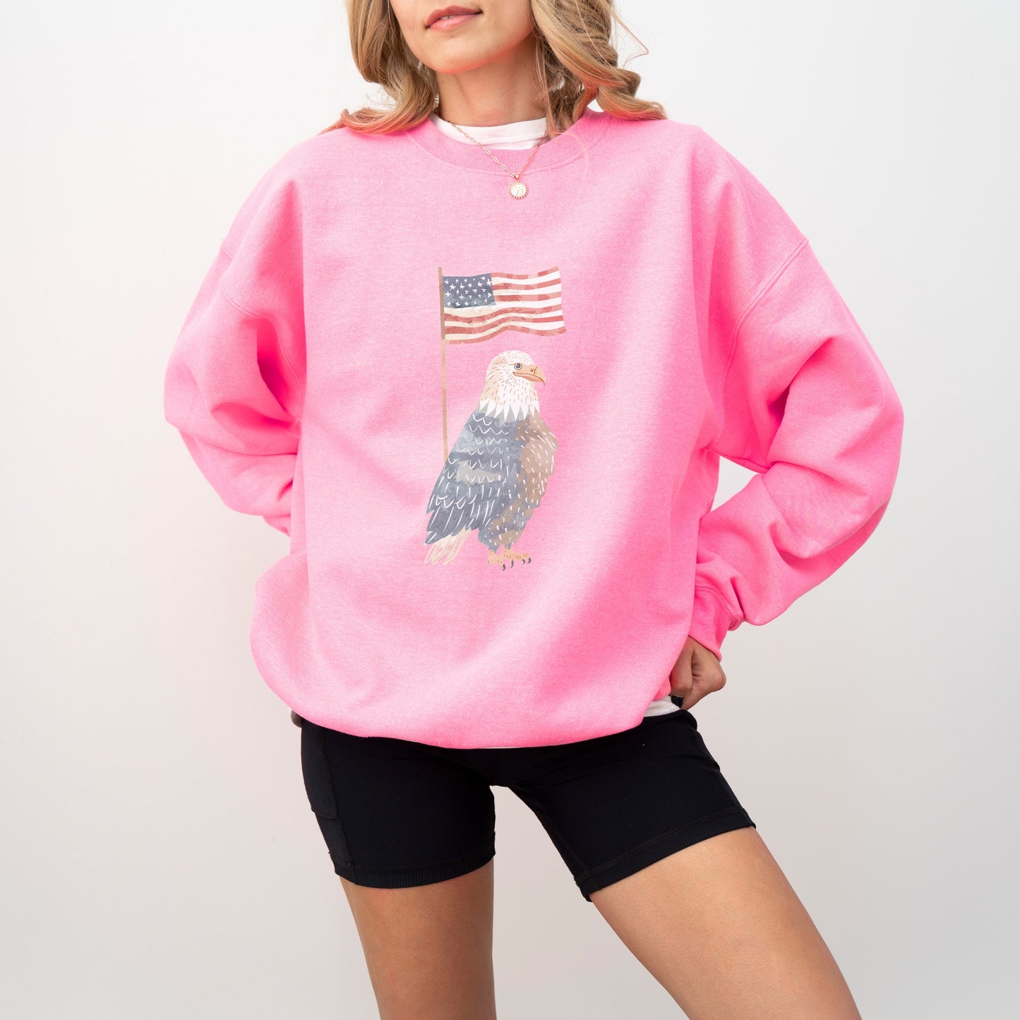 American Eagle Sweatshirt | Patriotic & Whimsical Heavy Blend Crewneck