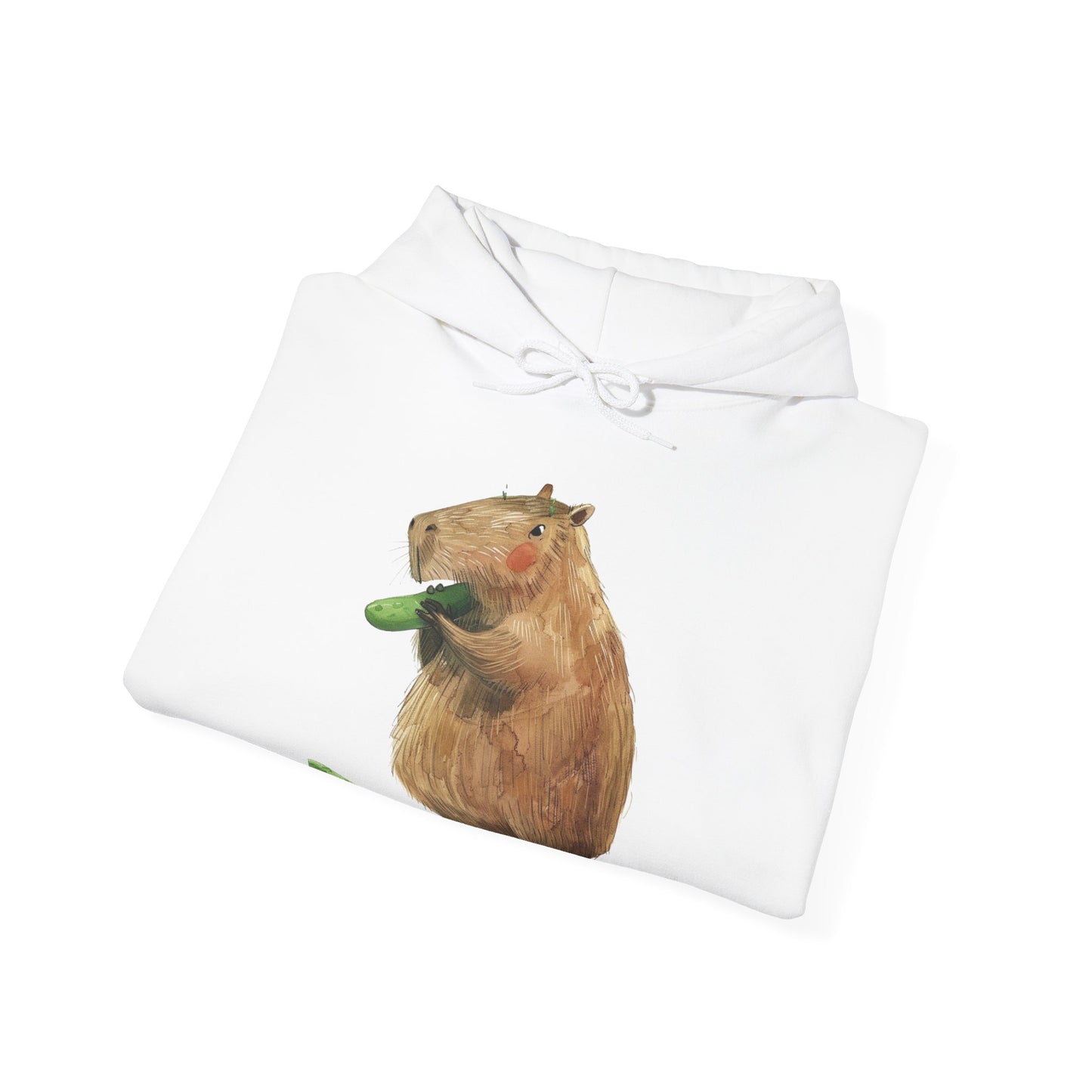 Capybara Eating Cucumber Unisex Hoodie – Cozy & Playful Sweatshirt