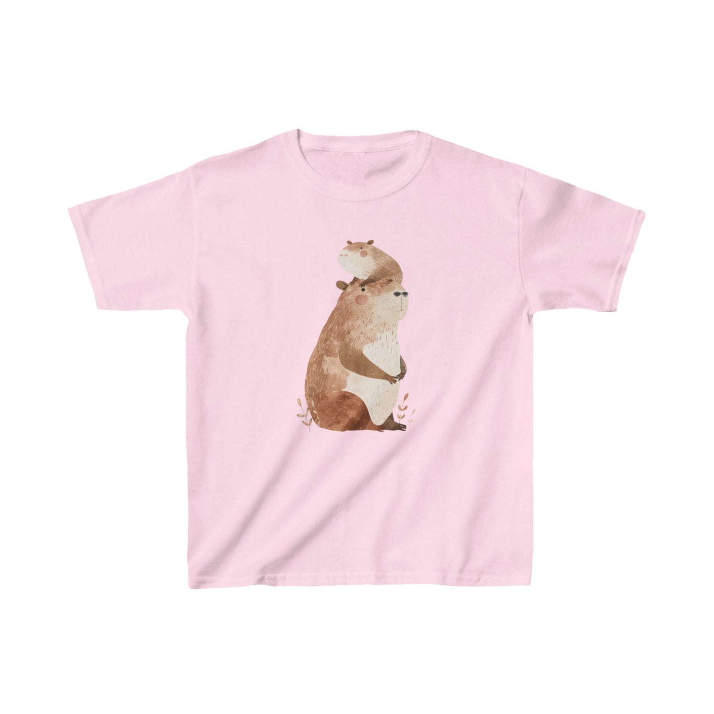 Kids' Capybara with Baby T-Shirt – Cute & Comfortable Design