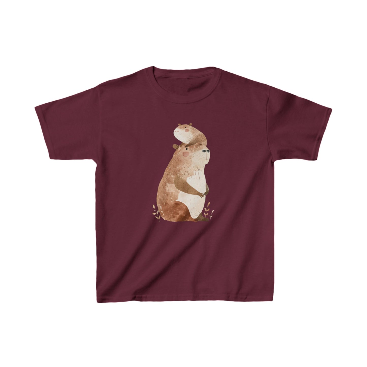 Kids' Capybara with Baby T-Shirt – Cute & Comfortable Design