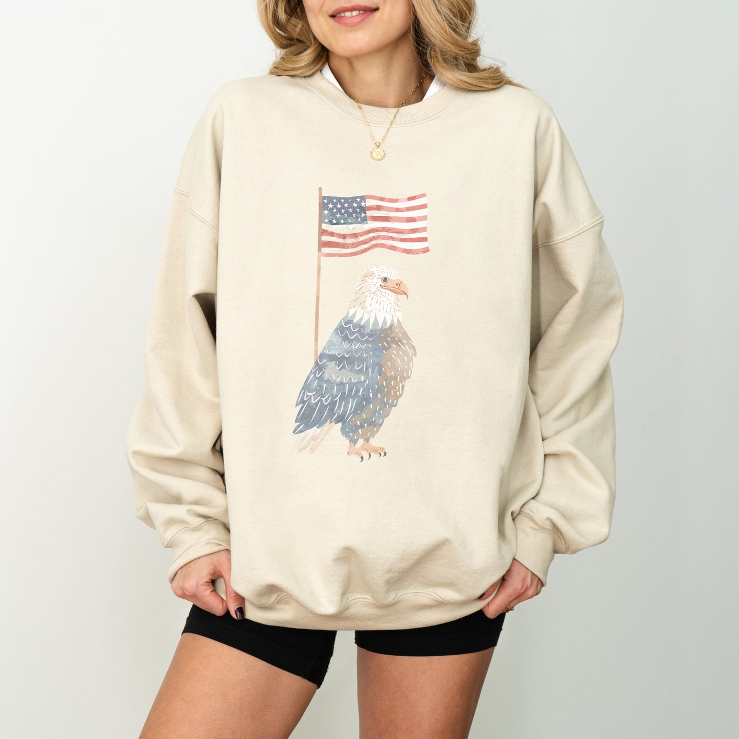 American Eagle Sweatshirt | Patriotic & Whimsical Heavy Blend Crewneck