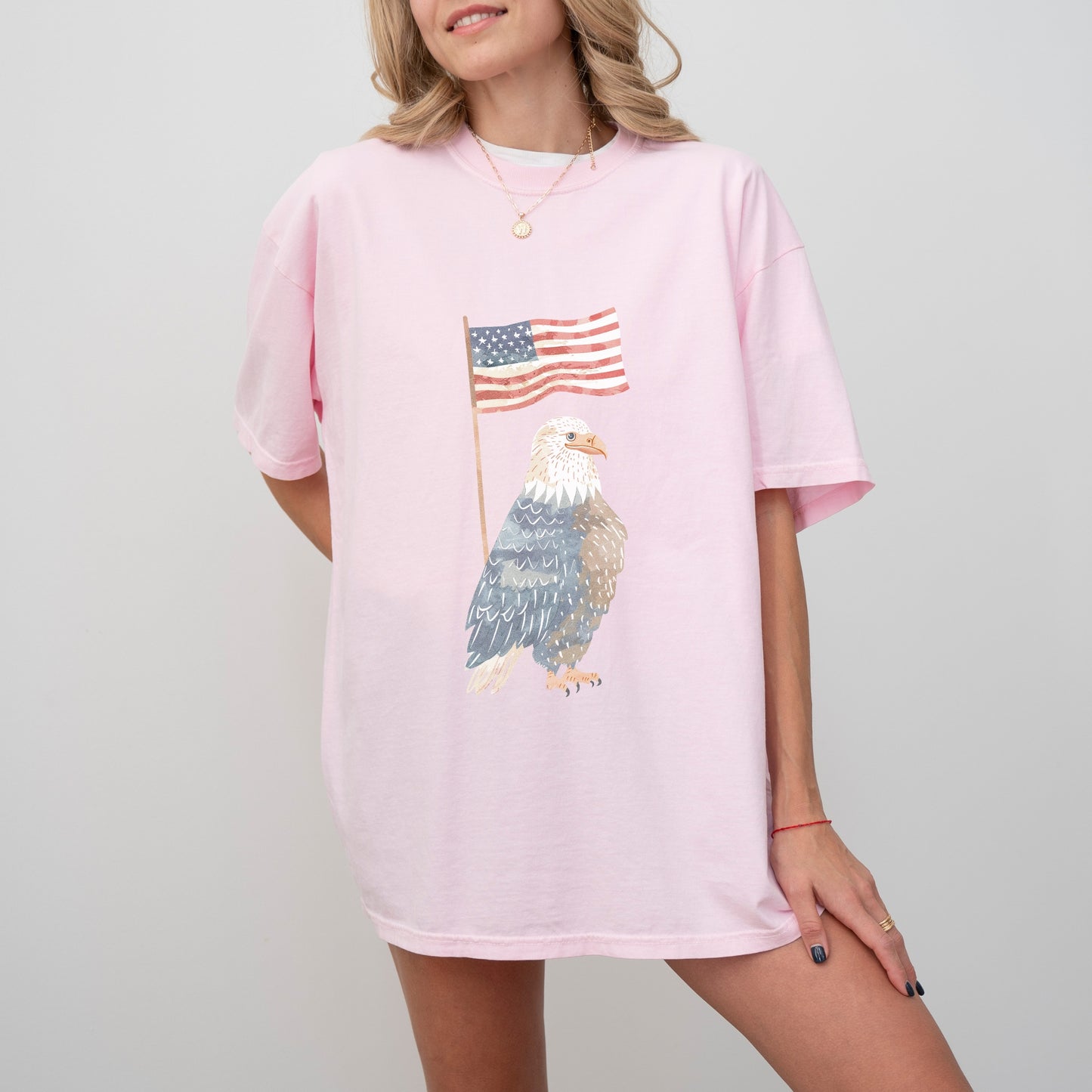 American Eagle T-Shirt | Whimsical Eagle with Flag Design